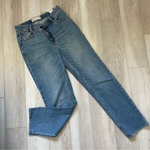 Abercrombie & Fitch High Rise Cross Over Dad Jean Blue (Size 26) preppy straight